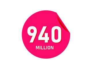 940 million texts on the white background