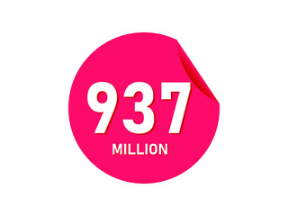 937 million texts on the white background