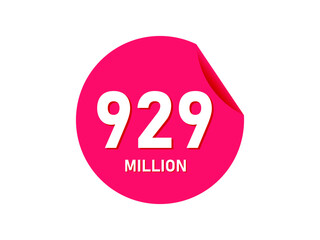 929 million texts on the white background