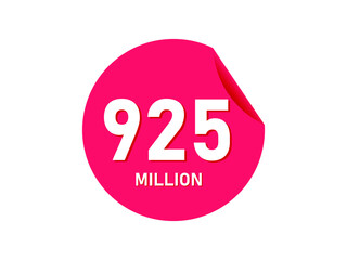 925 million texts on the white background