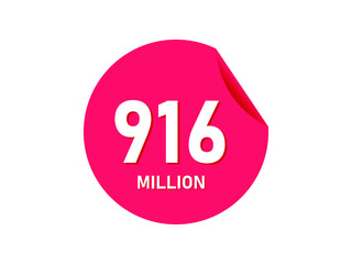 916 million texts on the white background