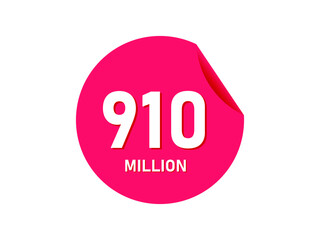 910 million texts on the white background