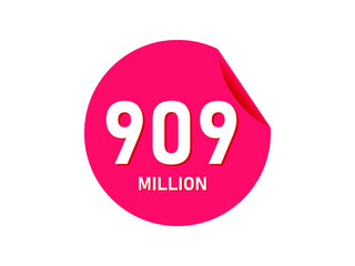 909 million texts on the white background