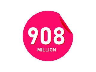 908 million texts on the white background