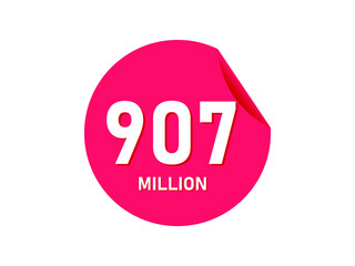 907 million texts on the white background