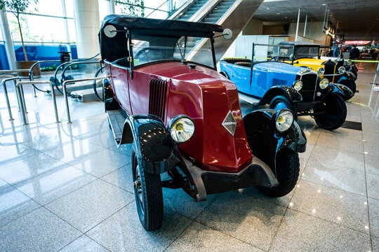 MOSCOW, RUSSIA - MAY 27, 2019: Renault NN built at year 1927 vintage car at the free of charge exhibition at the Moscow Domodedovo Airport