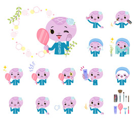 Obraz premium 美容に関するヘビの女の子のセット