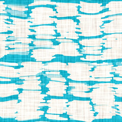 Aegean teal blue wavy stripe marine texture background. Summer coastal farmhouse living style home decor. Broken striped linen material. Worn turquoise dyed beach textile seamless line pattern.
