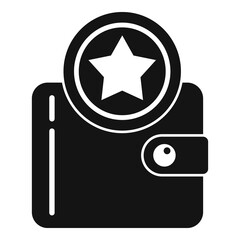 Tokens wallet icon simple vector. Bitcoin cryptocurrency