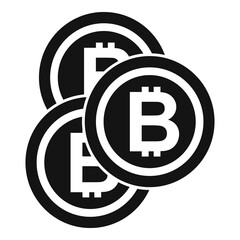 Bitcoin icon simple vector. Crypto coin