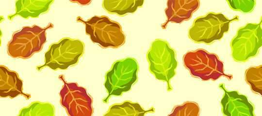Autumn leaves vector seamless pattern. 