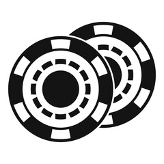 Casino chips icon simple vector. Poker game