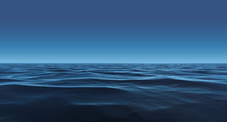 Obraz premium calm deep sea water fading into light horizon if gradient bondi blue and dark cerulean cloudless