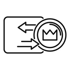 Token convertor icon outline vector. Nft fungible