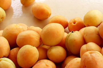 apricots on a market stall