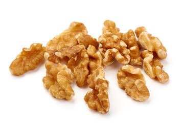 Walnuts, isolated on white background.