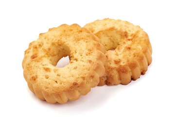 Shortbread cookies, isolated on white background. High resolution image.