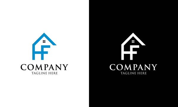 H F  Initial letter logo element. home letter logo design vector template.