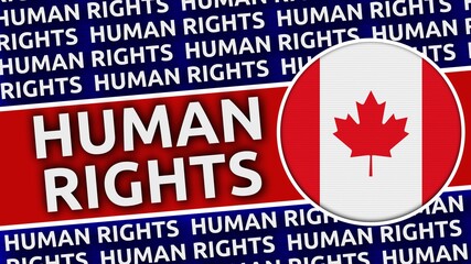 Canada Circular Flag with Human Rights Titles - 3D Illustration