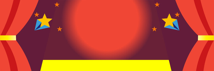 stage curtains with spotlight