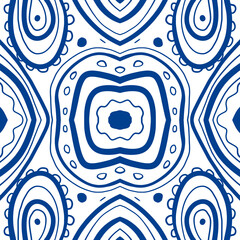 decorative blue vector  seamless pattern ornament