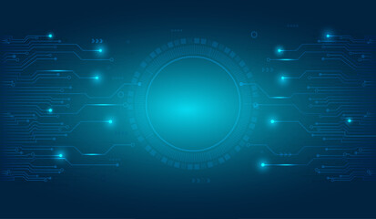 Background circuit blue technology connecting network wallpaper.Abstract futuristic hi-tech concept.