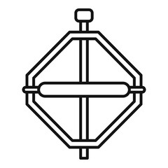 Steel gyroscope icon outline vector. Sensor stand