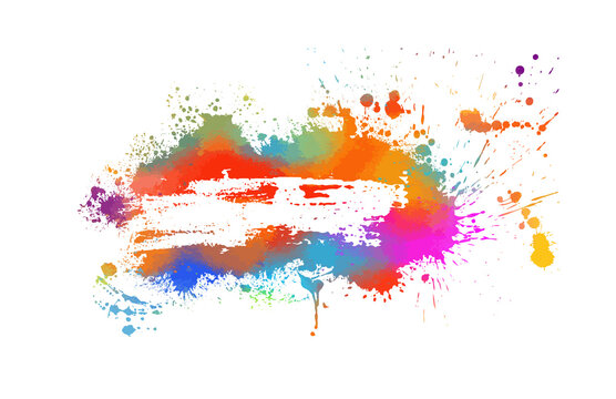 Abstract multicolored blot. Frame for text rainbow . Vector illustration