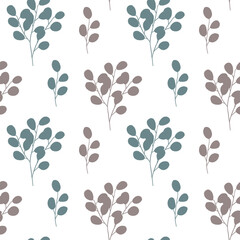 Eucalyptus seamless pattern. Good for banner, poster, flyer, greeting card, web design, print design. Vector illustration.