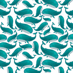 Marker blue green whale random pattern
