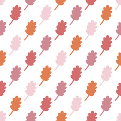 Diagonal Striped Fall Leaves Seamless Pattern Background Print