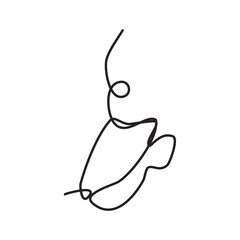 a cup of tea, coffee drawn with a single line, a linear drawing. Contour cup icon