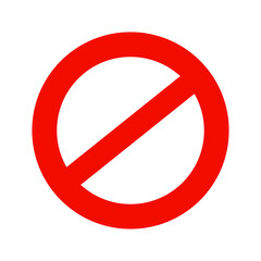 Obraz na płótnie Canvas Prohibition symbol. Prohibition sign. Prohibition red vector icon isolated on white background.