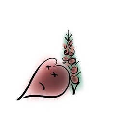 Dead heart lies next to digitalis  © geosap