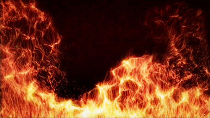 燃え上がる炎の背景素材