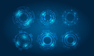 circle futuristic technology set. Abstract technology vector.