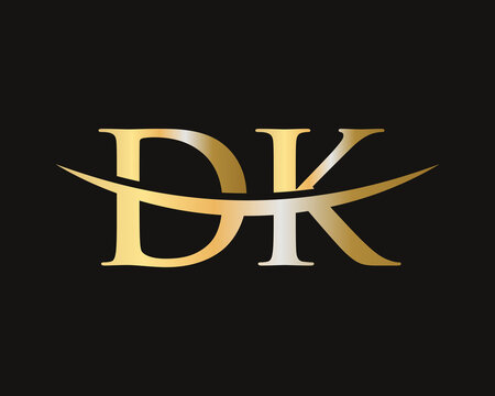 DK D K Brush Logo Letters with Red and Black Swoosh Brush Front 4888048  Vector Art at Vecteezy