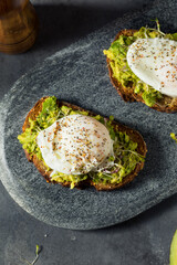 Homemade Healthy Avocado Toast with Poached Egg