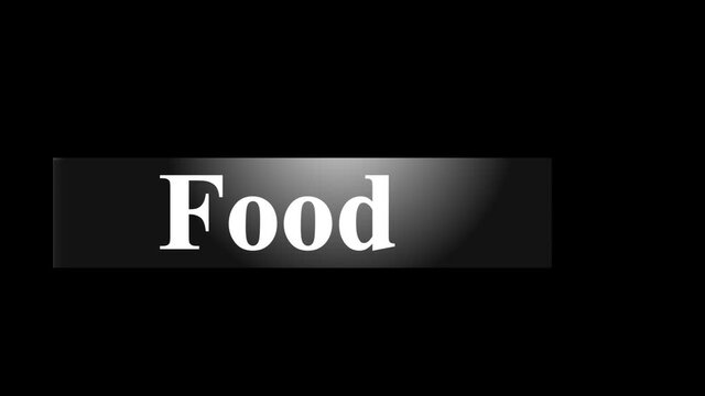 Food lower third in alpha matte channel transparent background in high resolution.