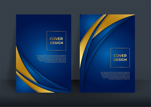 Blue Gold Corporate Business Flyer poster pamphlet brochure cover design layout background, two colors scheme, vector template in A4 size - Vector. Corporate business template