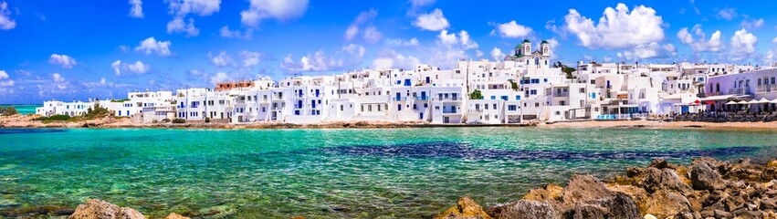One of the most beautiful traditional fishing villages of Greece - Naoussa in Paros island, Cyclades, Greek summer holidays