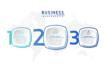 Vector illustration infographics design template, business information, presentation chart, with 3 options or steps. 