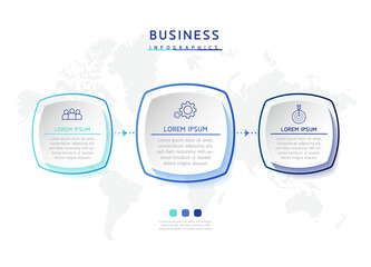 Vector illustration infographics design template, business information, presentation chart, with 3 options or steps. 