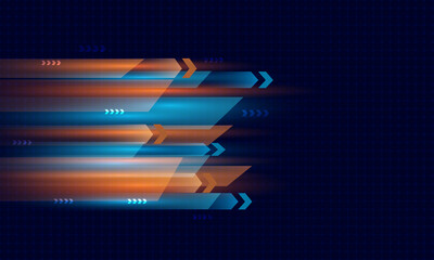 Orange and blue light speed abstarct background.Digital motion hi-tech design concept.