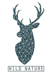 DEER HEAD LOW POLY BACKGROUND ANIMALS WILD NATURE