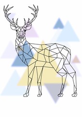 DEER LOW POLY BACKGROUND ANIMALS WILD NATURE