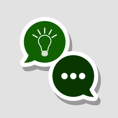 Idea chat icon isolated on gray background