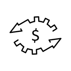 Cash Flow Linear Vector Icon Design