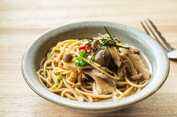 ワンパンパスタ　和風きのこ