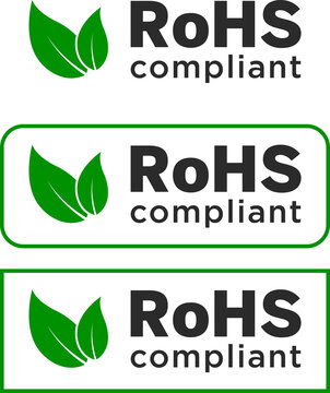 RoHs compliant logo with Vector Green Leaf eco friendly leavs icon or logo, couple leaf icon